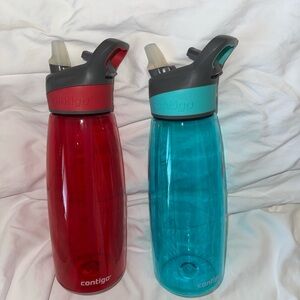 Contigo Dual Pack Red and Teal Water Bottles